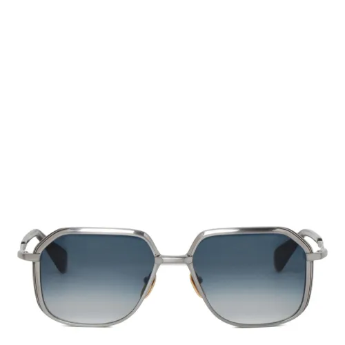 Jacques Marie Mage , Silver Aida Sunglasses with Blue Gradient Lenses ,Gray unisex, Sizes: ONE