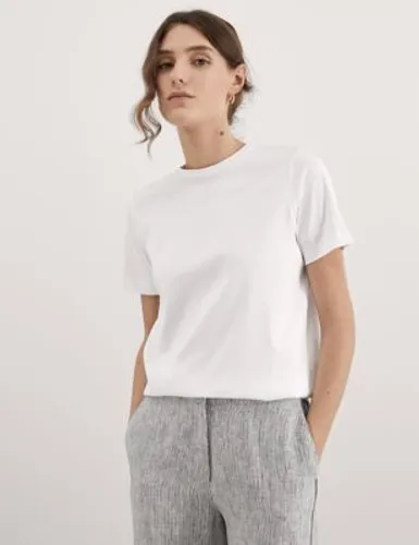 Jaeger Womens Pure Mercerised Cotton T-Shirt - 10 - White, White