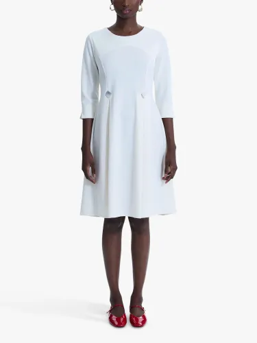 James Lakeland Button Pin Tuck Dress - Cream - Female