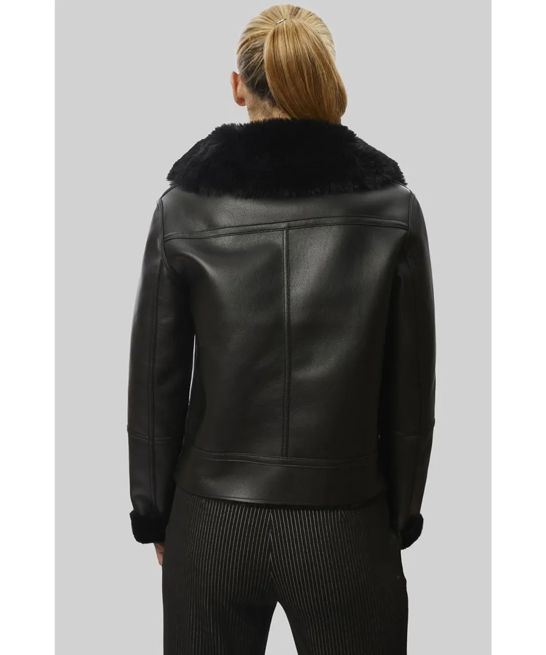 James Lakeland Womens Faux Leather Jacket Black