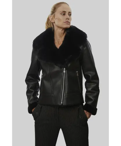 James Lakeland Womens Faux Leather Jacket Black