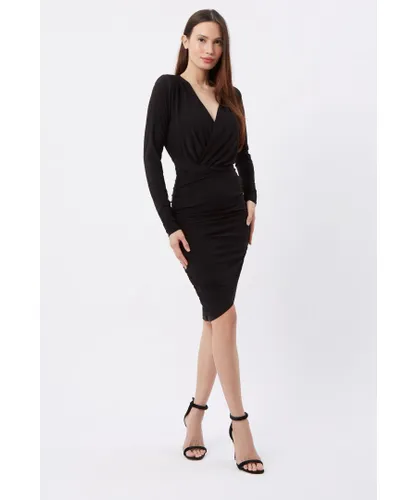 James Lakeland Womens Ruched Mini Dress - Black