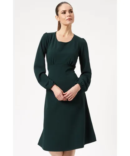 James Lakeland Womens Scoop Neck A Line Dress in Green