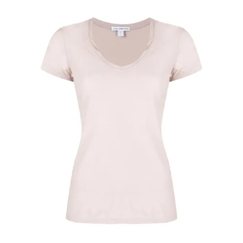 James Perse , Casual T-shirts and Polos with Reverse Binding ,Pink female, Sizes: