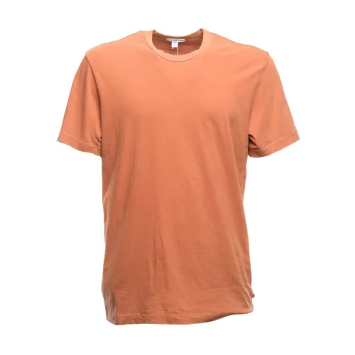 James Perse , Mlj3311 Folp T-Shirt and Polo ,Orange male, Sizes: