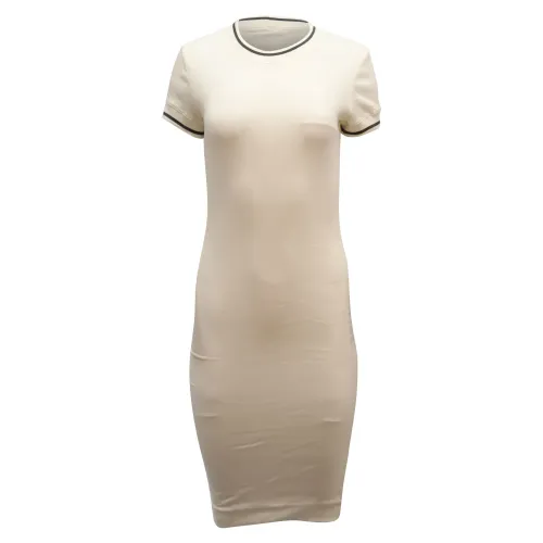 James Perse , Shirred Rib Dress ,White female, Sizes: