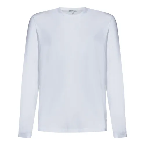 James Perse , White Ribbed Crew Neck T-shirts and Polos ,White male, Sizes: