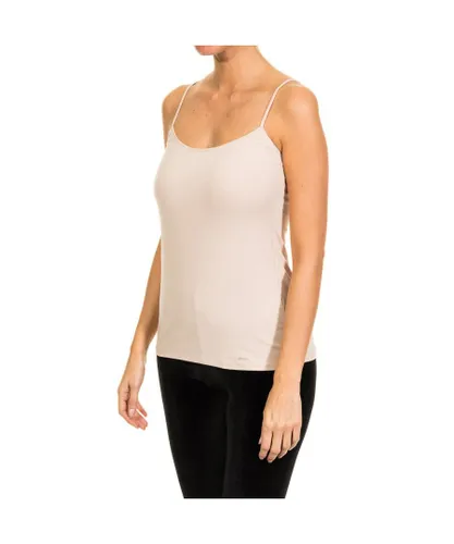 Janira Womens DAY COTTON thin strap T-shirt with round neckline 1045044 woman - Beige