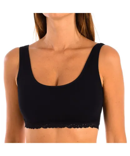 Janira Womens FRESH top with wide straps and elastic fabric 1032348 woman - Black