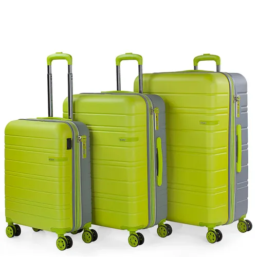 JASLEN - Hard Shell Suitcase Set of 3-4 Double Wheel ABS