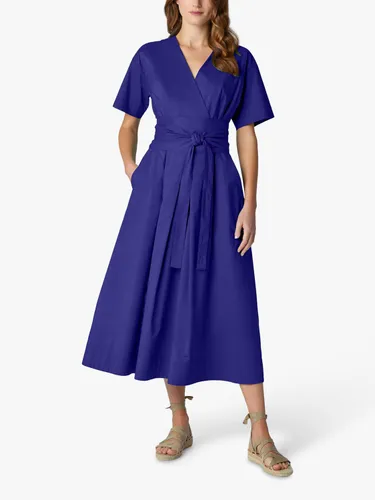 Jasper Conran London Betsy Cotton Wrap Dress, Blue Royal - Blue Royal - Female