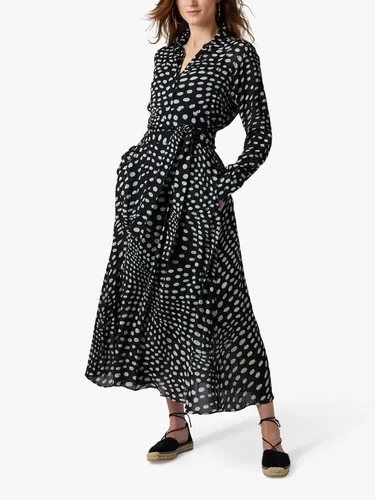 Jasper Conran London Chloe Spot Print Midi Shirt Dress, Black/White - Black/White - Female