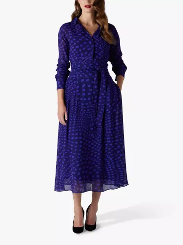 Jasper Conran London Eden Spot Print Midi Shirt Dress, Purple - Purple - Female