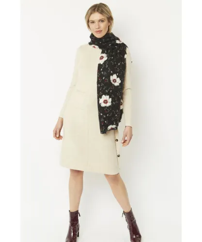 Jayley Black Floral Cashmere Blend Wrap - Multicolour - One