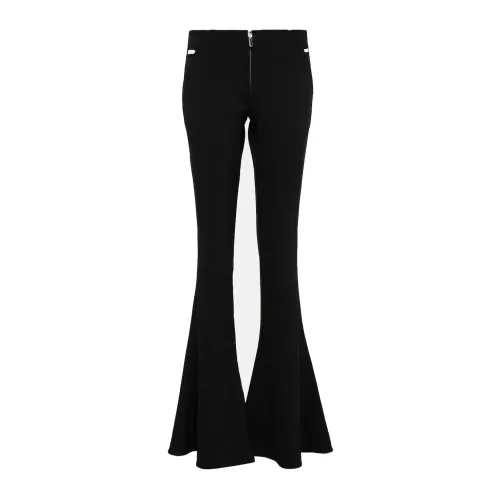 Jean Paul Gaultier , Flared Trousers with Cutout Detailing ,Black female, Sizes: