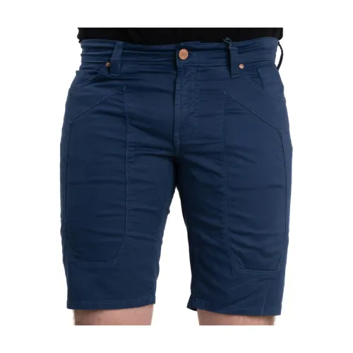 Jeckerson , Blue Bermuda Shorts for Men ,Blue male, Sizes: