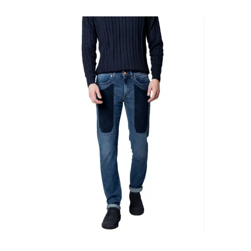 Jeckerson , Slim Dark Blue Denim Jeans ,Blue male, Sizes: