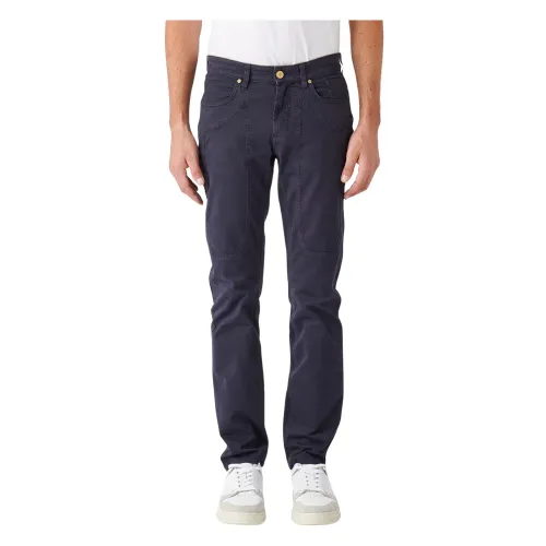 Jeckerson , Slim Fit Trouser with 5 Pocket Detail ,Blue male, Sizes: