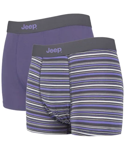 Jeep - 2 Pairs Mens Soft Natural Bamboo Fibres Comfy Fitted Trunks - Purple