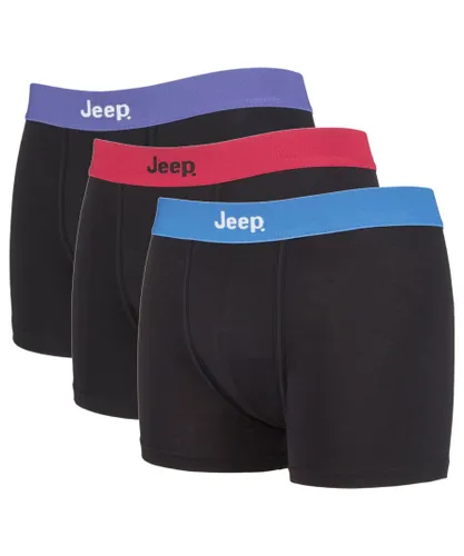 Jeep - 3 Pairs Mens Cotton Rich Blend Everyday Fitted Brief Trunks - Multicolour