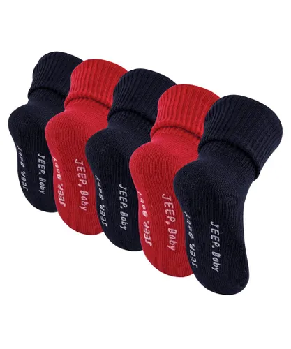 Jeep Baby Boy - Turn Over Top TOT Socks - Red/Navy Cotton - Size 1-2Y