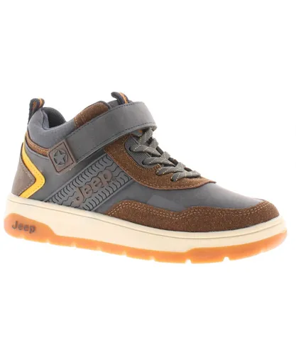 Jeep Boys Trainers Juniors Michegan mid Lace Up brown