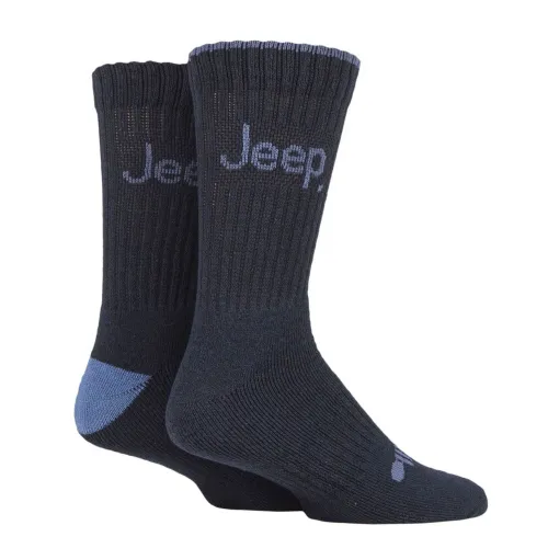 Jeep Mens 4 Pack Performance Boot Socks (Navy / Denim)