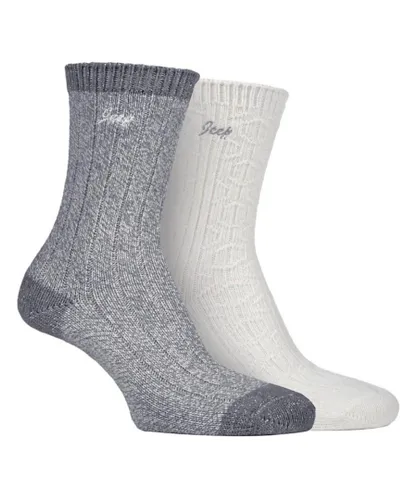 Jeep Womens - 2 Pack Ladies Supersoft Hiking Boot Socks - Grey