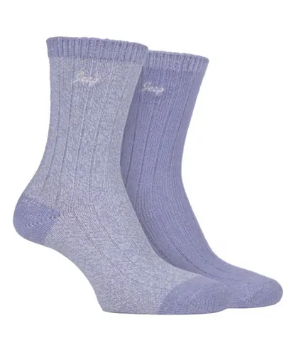 Jeep Womens - 2 Pack Ladies Supersoft Hiking Boot Socks - Lilac