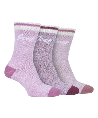 Jeep Womens - 3 Pairs Ladies Performance Thick Hiking Boot Socks - Rose Cotton