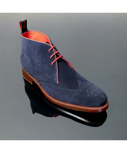 Jeffery West Mens Page 'Worship' Piped Wing Tip Chukka - Navy Leather