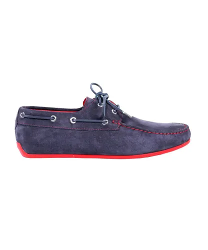 Jeffery West Mens The 'Club Tropicana' Rubber Soul Boat shoe - Navy Leather