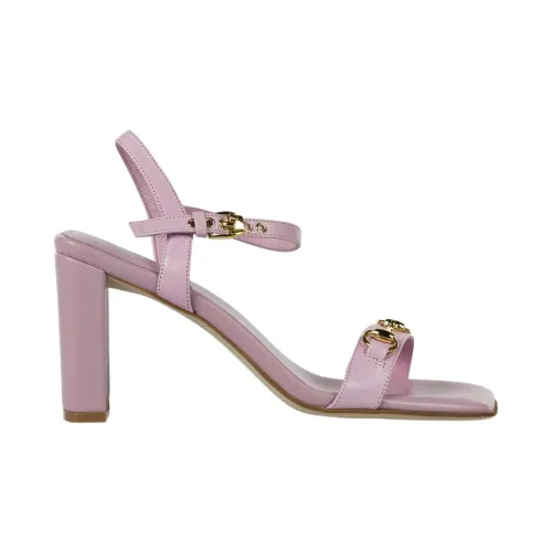 Jeffrey Campbell , Elevate Your Style with Genuine Leather High Heel Sandals ,Pink female, Sizes: