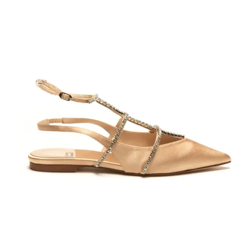 Jeffrey Campbell , Elevate Your Summer Style with Flat Satin Sandals ,Beige female, Sizes:
