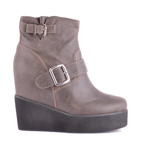 Jeffrey Campbell , Premium Wedge Booties for Fashionable Women ,Gray female, Sizes: