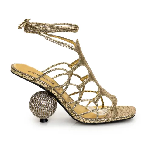 Jeffrey Campbell , Snake Print High Heels ,Yellow female, Sizes: