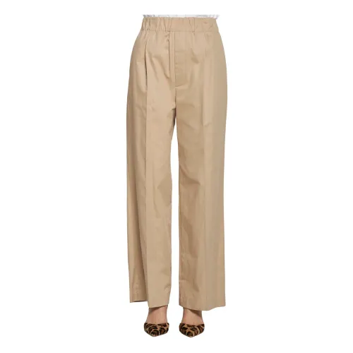 Jejia , Beige Cotton Trousers ,Beige female, Sizes: