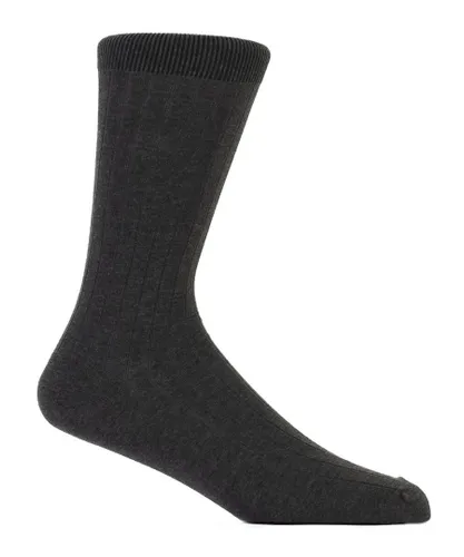 Jemsox - Mens Recycled Basic Knit Rib Soft Cotton Rich Durable Socks - Grey
