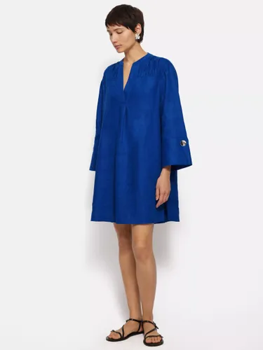 Jigsaw Linen Kaftan Mini Dress, Blue - Blue - Female