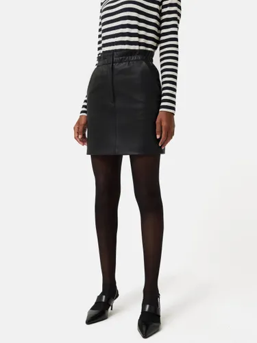Jigsaw Mini Leather Skirt, Black - Black - Female