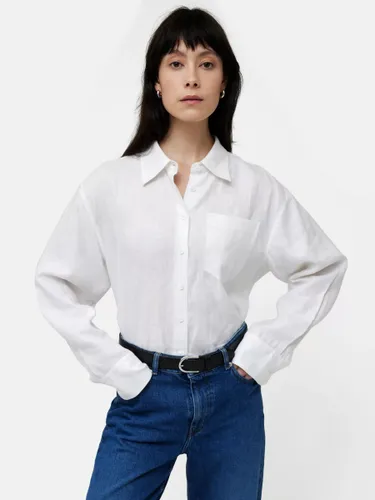 Jigsaw Relaxed Linen Shirt - White - Female