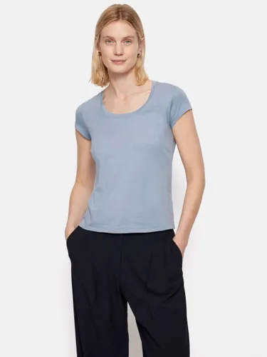 Jigsaw Supima Cotton Scoop Neck T-Shirt - Pale Blue - Female