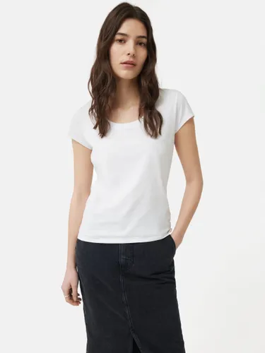 Jigsaw Supima Cotton Scoop Neck T-Shirt - White - Female