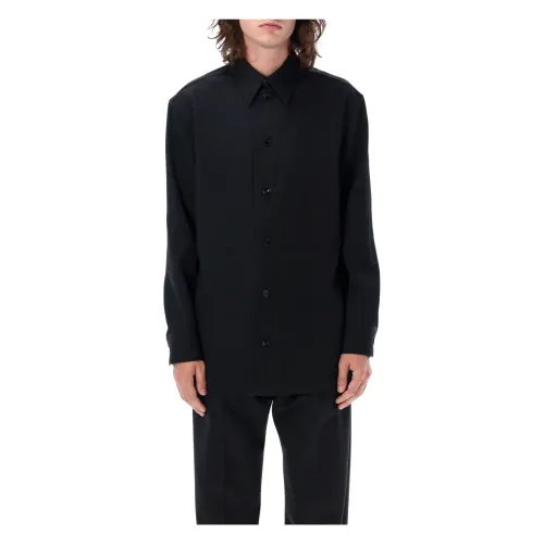 Jil Sander , Black Aw23 Casual Shirt Gabardine Patch ,Black male, Sizes: