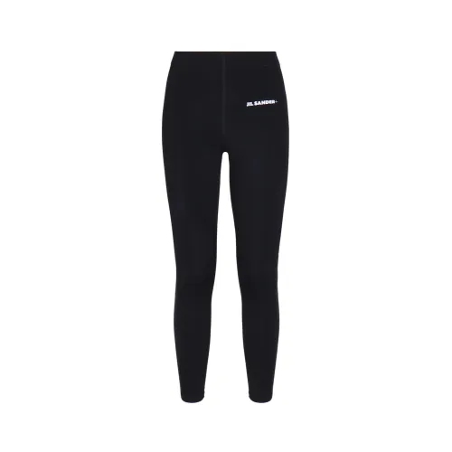 Jil Sander , Black Cotton Elastan Trousers ,Black female, Sizes: