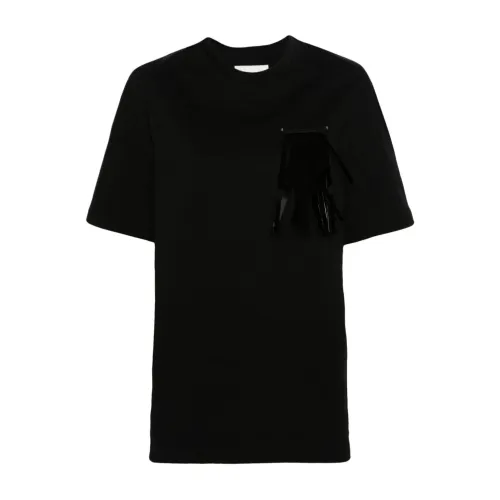 Jil Sander , Black Cotton Jersey Crew Neck T-shirt ,Black female, Sizes: