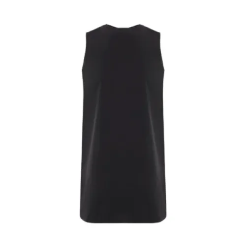 Jil Sander , Black Cotton Poplin A-Line Midi Dress ,Black female, Sizes: