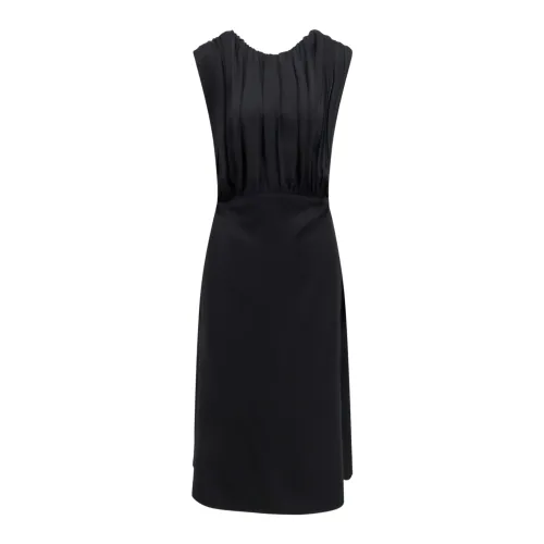 Jil Sander , Black Draped Dress ,Black female, Sizes: