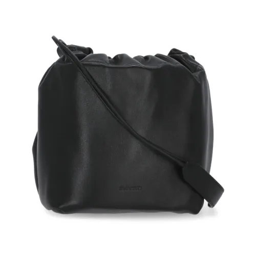 Jil Sander , Black Leather Shoulder Bag for Women ,Black female, Sizes: ONE SIZE