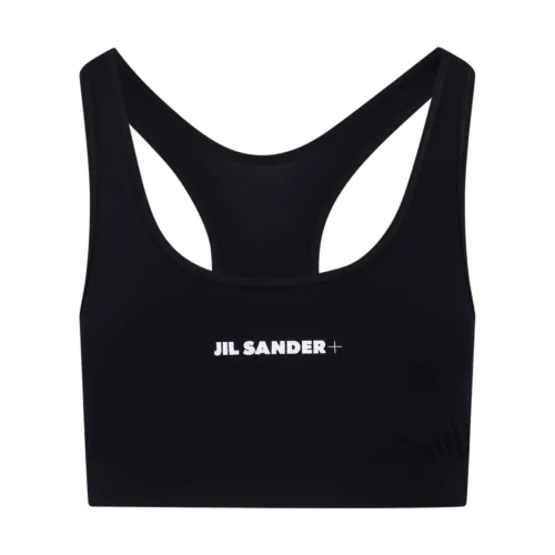 Jil Sander , Black Sport Logo Top ,Black female, Sizes: